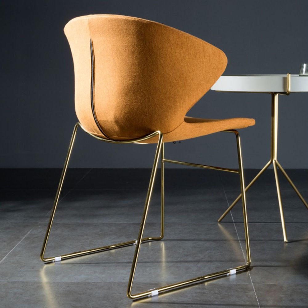 Nordic Accent Chair Cotton & Linen Upholstered Steel Legs Accent Chair