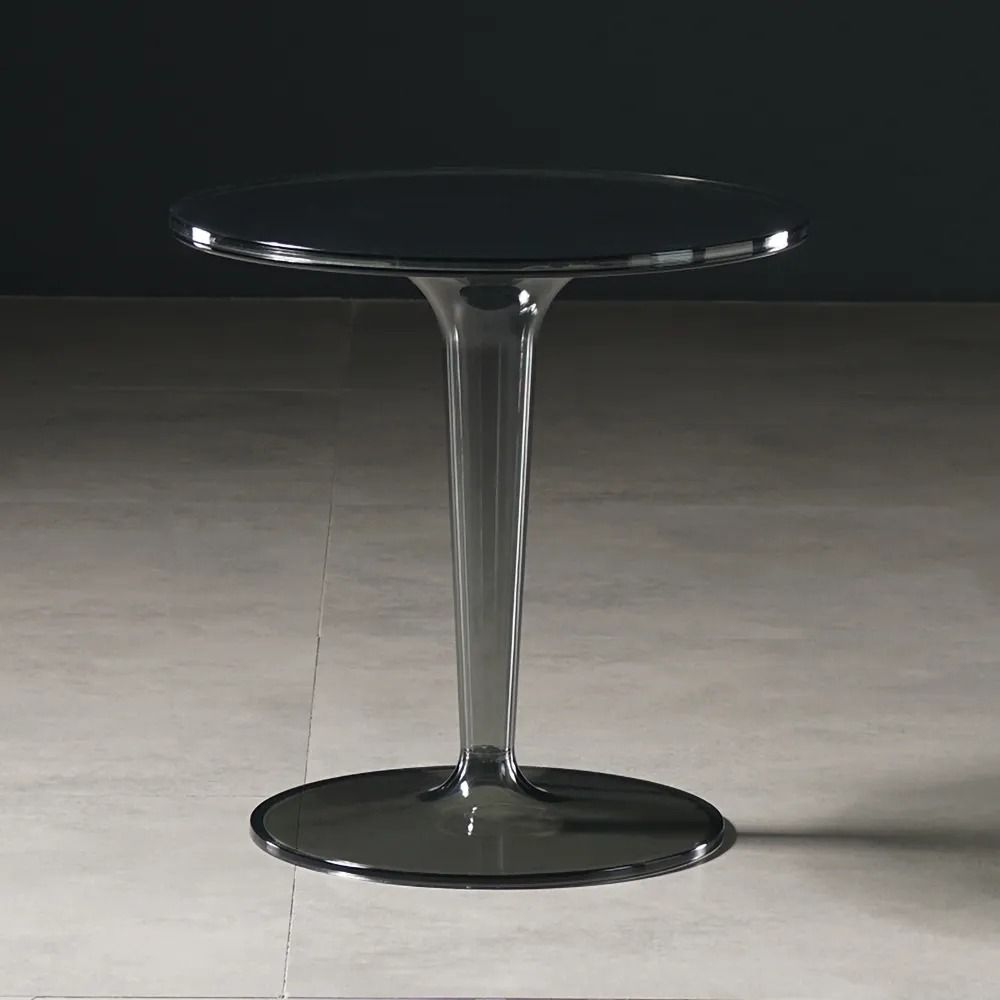 Acrylic End Table Black Modern Accent Table Clear Round Side Table