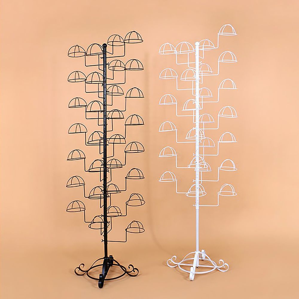61'' Black Modern Metal Hat Rack with 20 Hooks