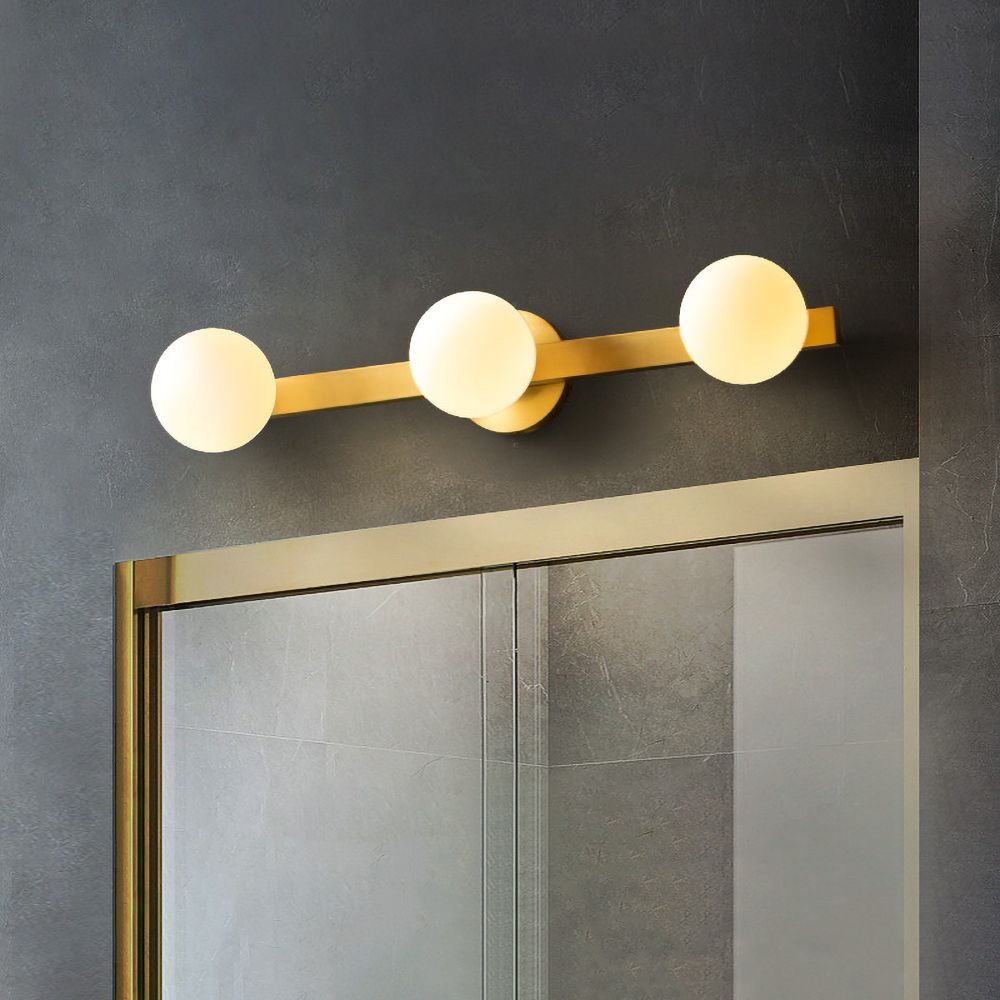 Modern LED White Glass Globe Vanity Light 2 Light Indoor Wall Light