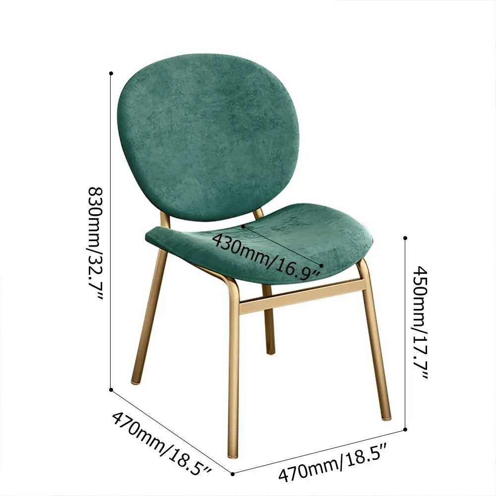 Green Retro Velvet Dining Chair High Back Upholstered Dining Chair in