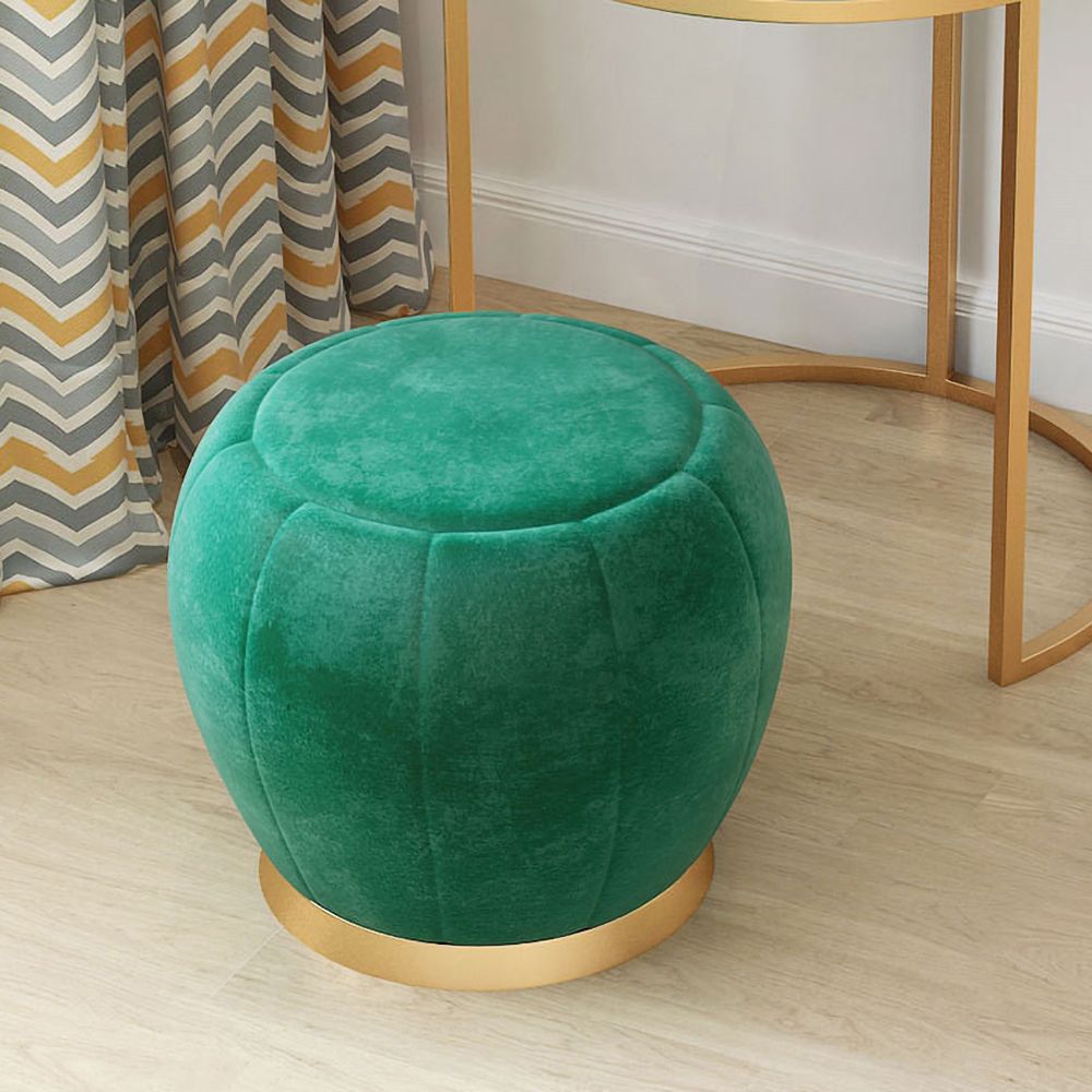 Green Makeup Vanity Set with Drawer Velvet Stool Mirror Included Metal