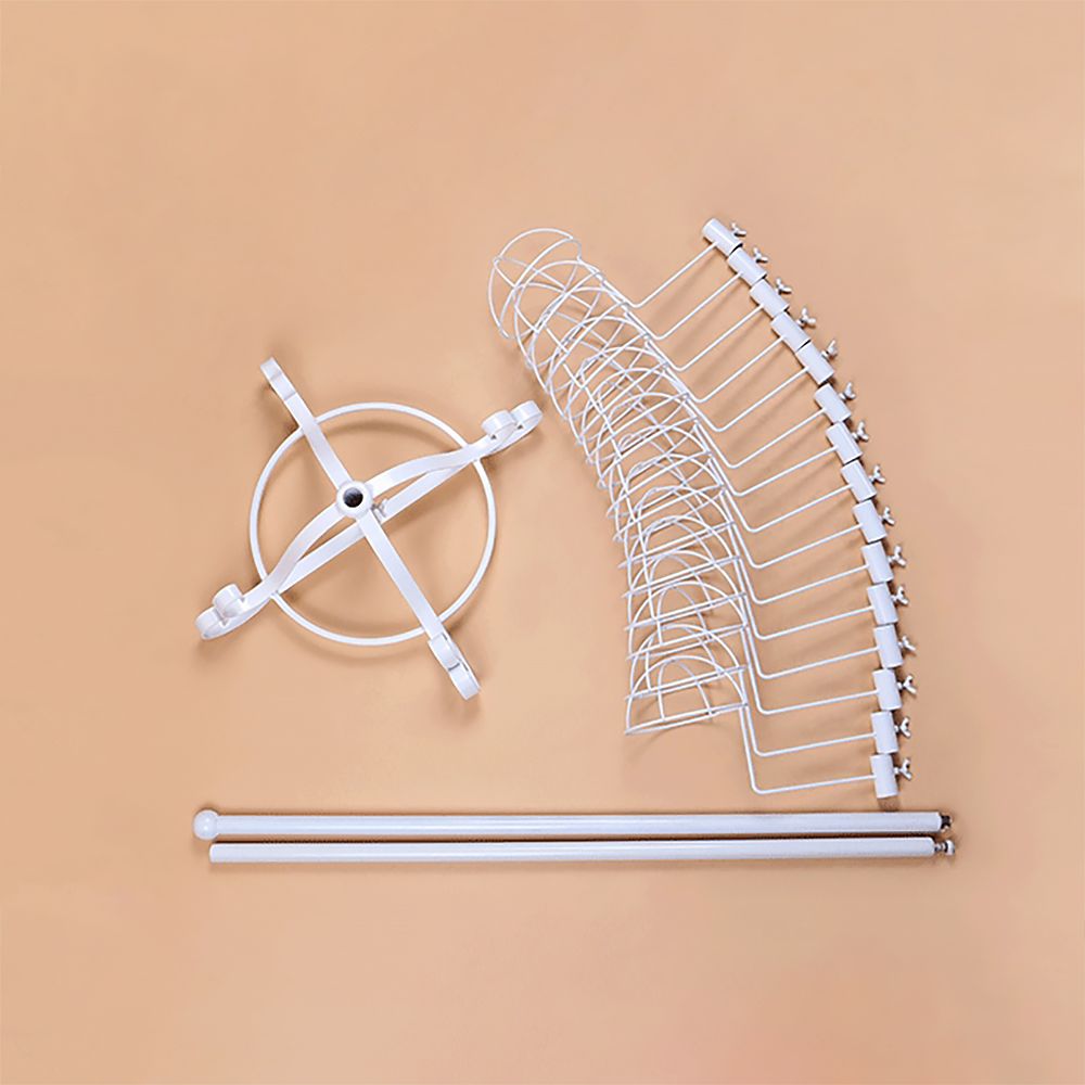 61'' White Modern Metal Hat Rack with 20 Hooks