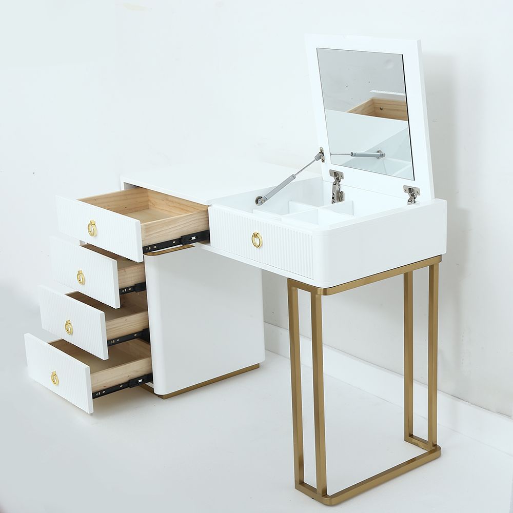 Modern Makeup Vanity Expandable Dressing Table with Mirror Included