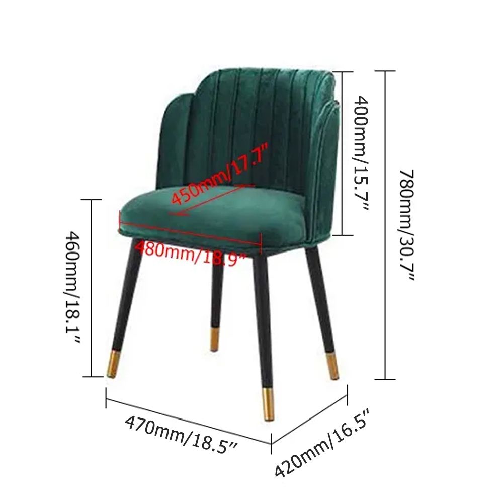 Upholstered Dining Chair Green Velvet Dining Chair with Arm Wood Dining ...