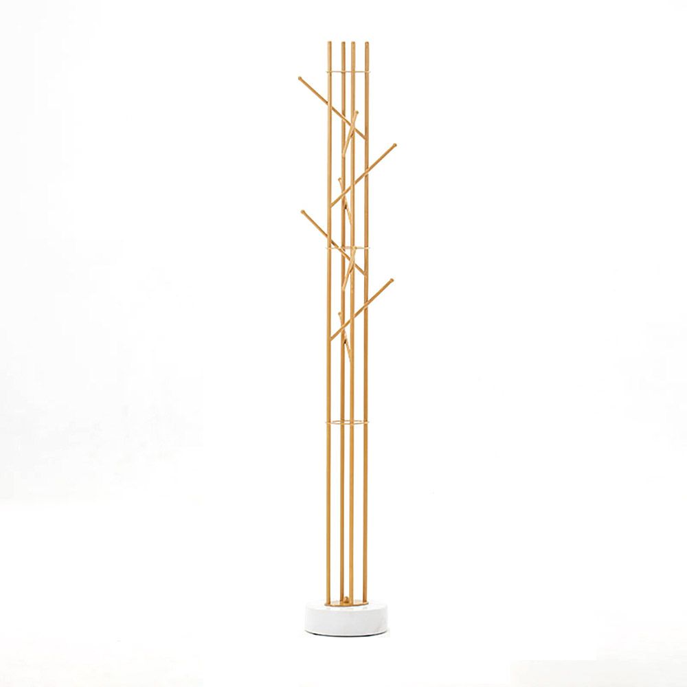 68" Gold Modern Freestanding Coat Rack Marble Base
