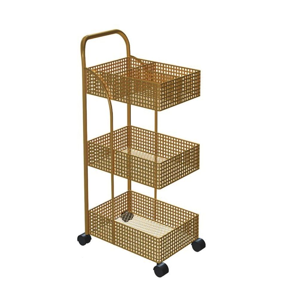 3 Tier Rolling Cart Storage Pantry Cart with Lockable Wheels
