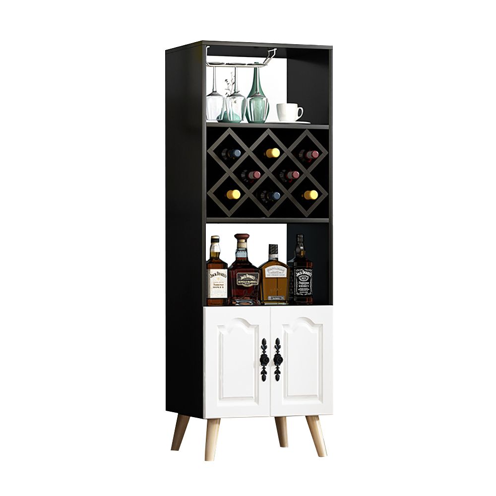 Contemporary Standing Wine Rack in Black&White
