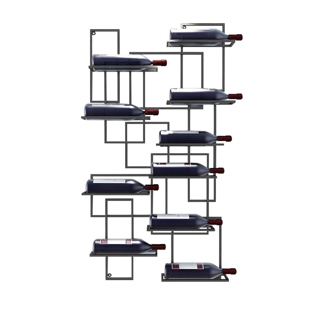 10Bottle Modern Geometric Wall Mounted Wine Rack