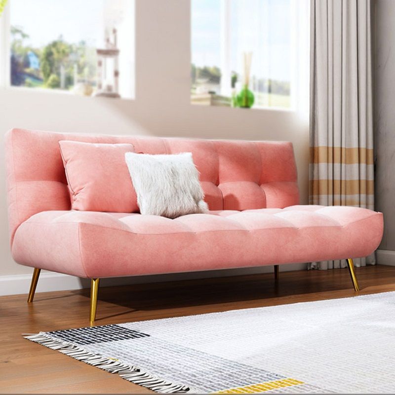 70.9" Pink Sleeper Sofa Bed Velvet Upholstered Sofa Convertible Couch