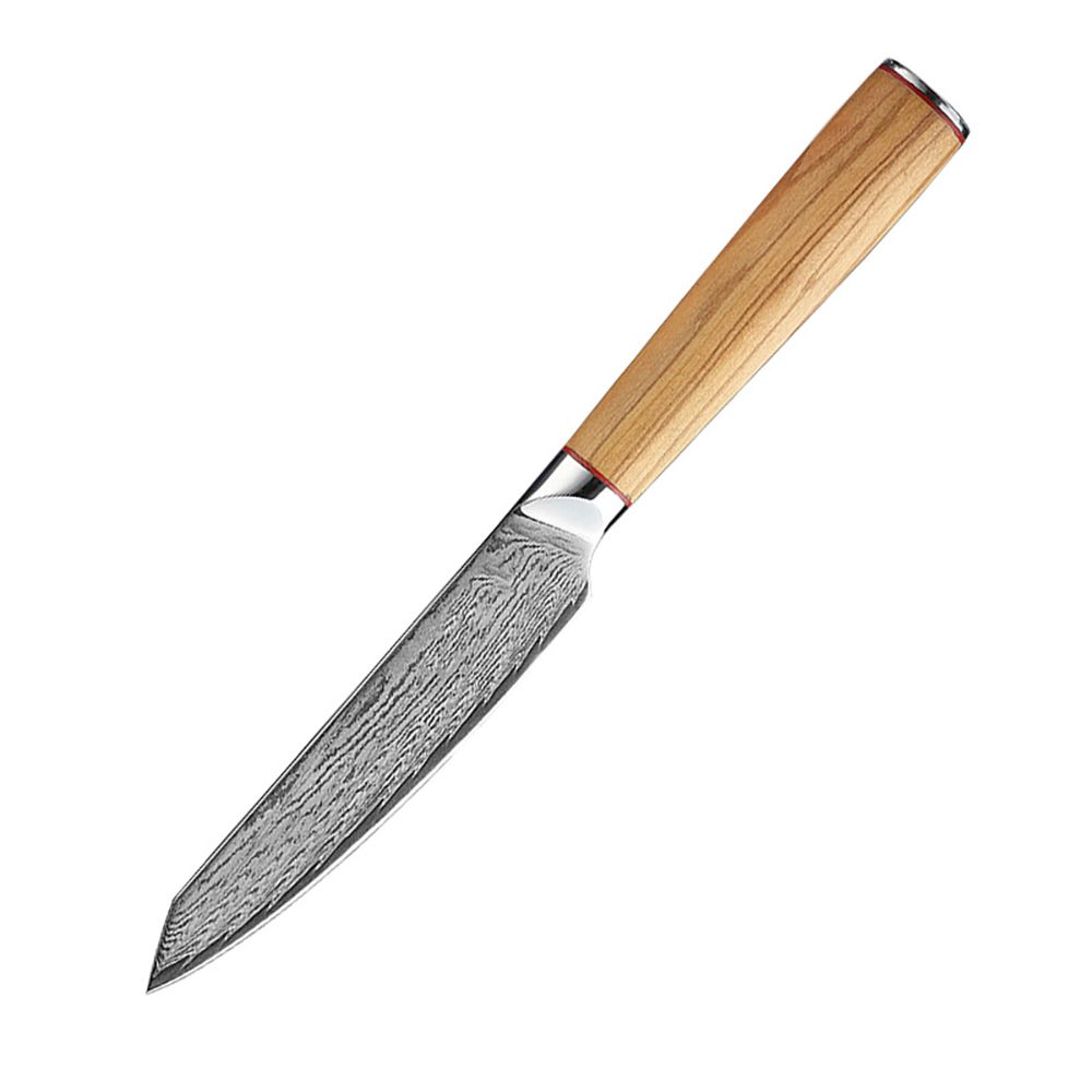 9 Pieces Damascus Kitchen Knife Set with Block Damascus Chef Knives