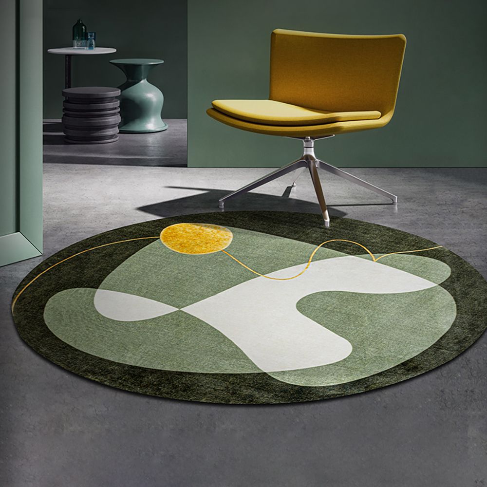 5' x 5' Creative Style Green Round Area Rug