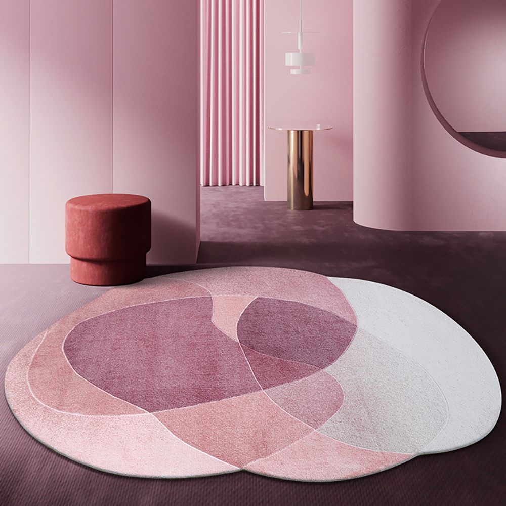 6' x 9' Handmade Creative Irregular Pink Area Rug
