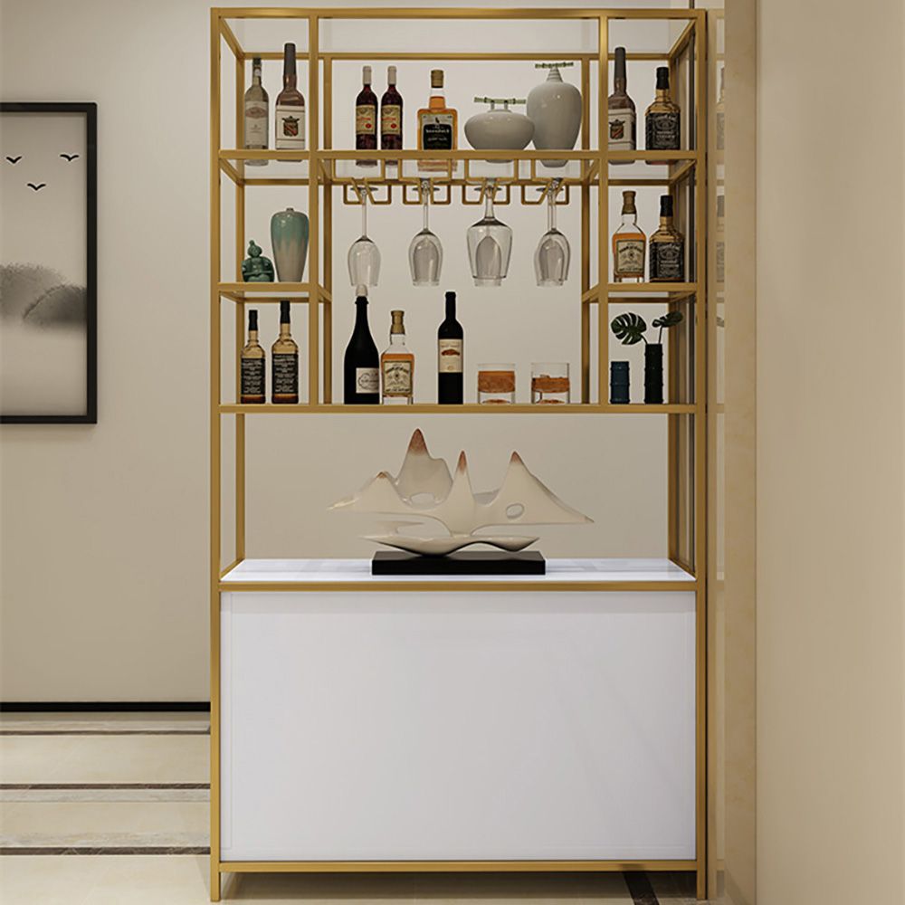 Modern Bar Glass Holders & Wine Shelves 2 Doors 68"