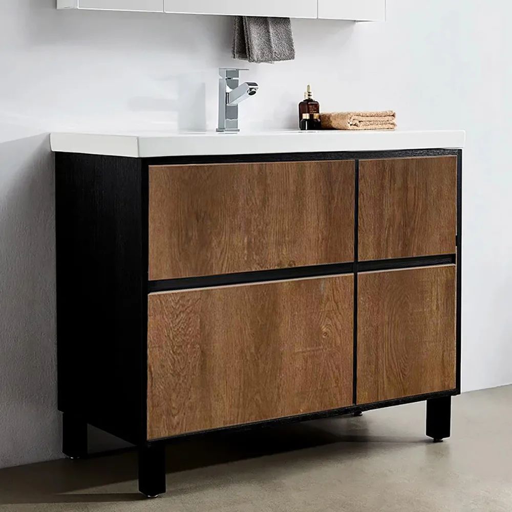 920mm Free-Standing Bathroom Vanity with Basin Rustic Single Basin ...