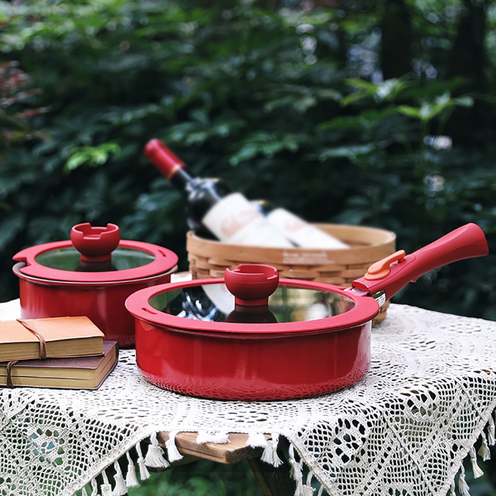 5 Pieces Nonstick Aluminum Cookware Set Antibacterial Cookware with