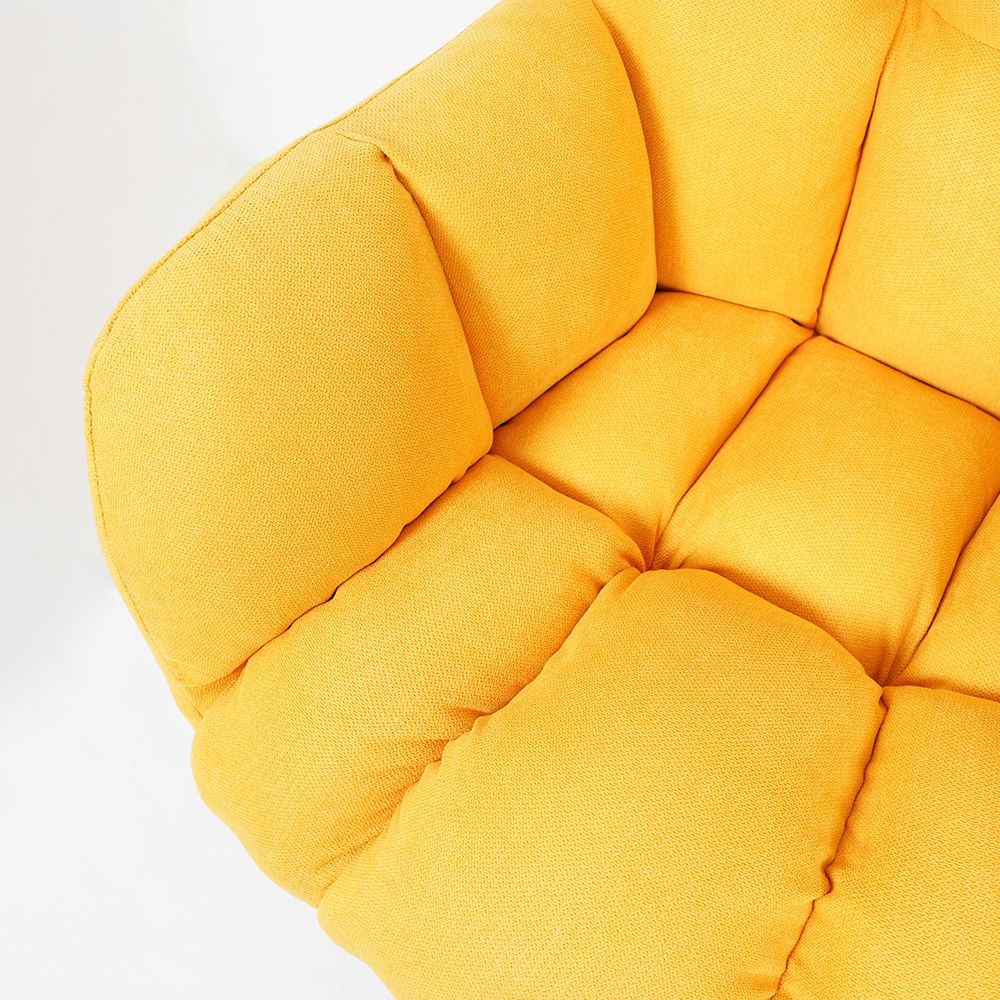 Modern Office Chair Upholstered Cotton & Linen Swivel Task Chair Height