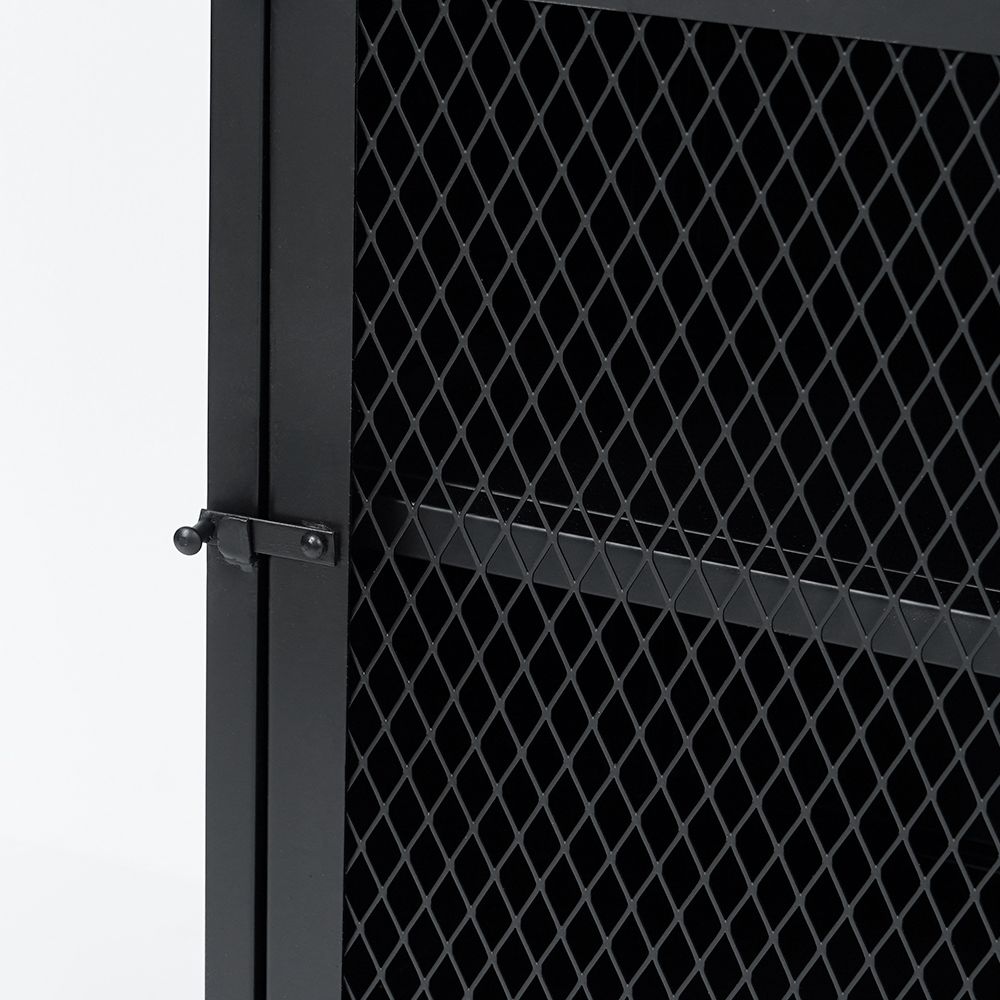 Industrial Nightstand Nightstand with Door 2Tier Bedside Table Metal