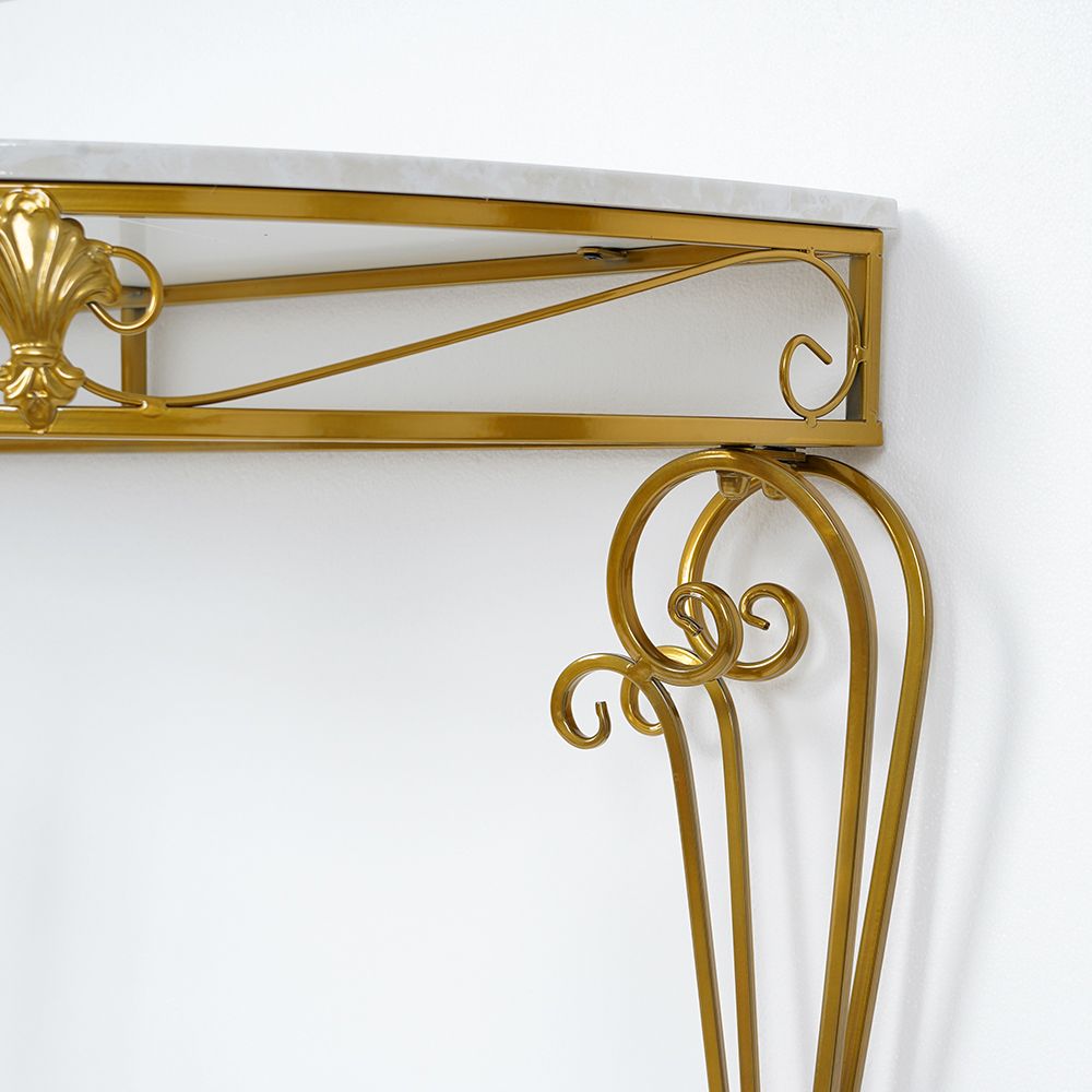Modern Metal Console Table Classical Gold Frame Entryway Table