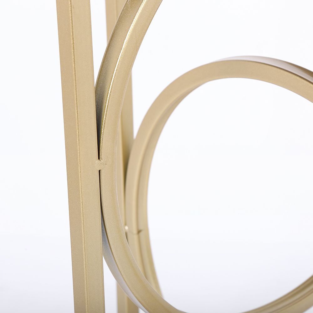 Black Round End Table Marble Top Side Table Metal in Gold