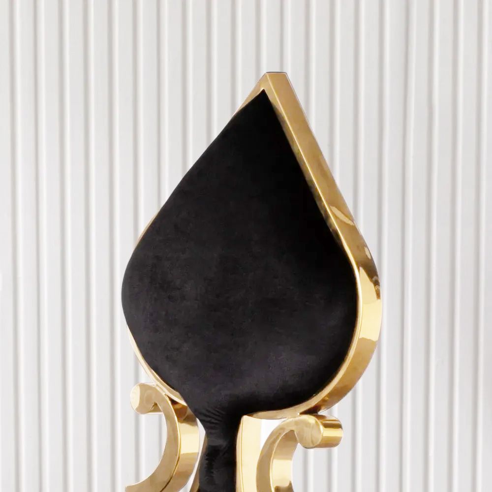 Modern Dining Velvet Upholstered Dining Chair with Gold Legs Black Set of 2