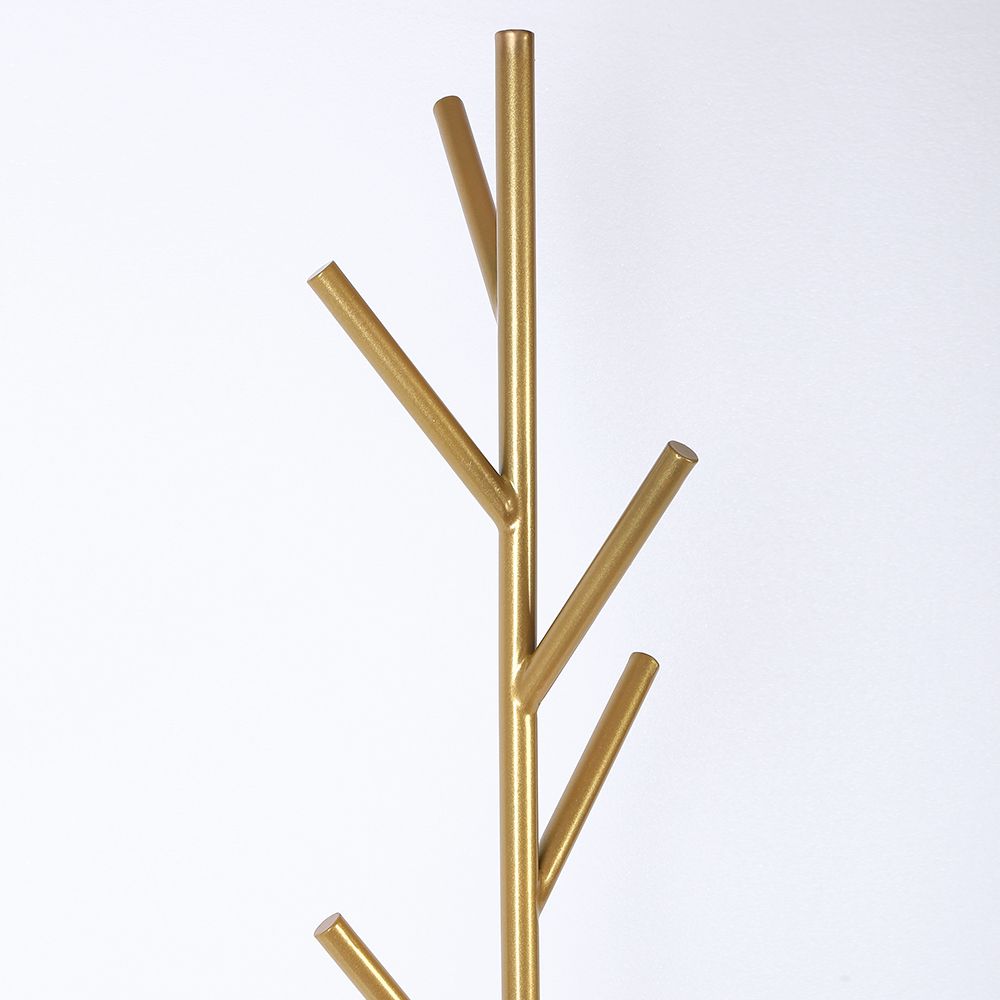 Clothing Rack Coat Stand with Table Modern Gold