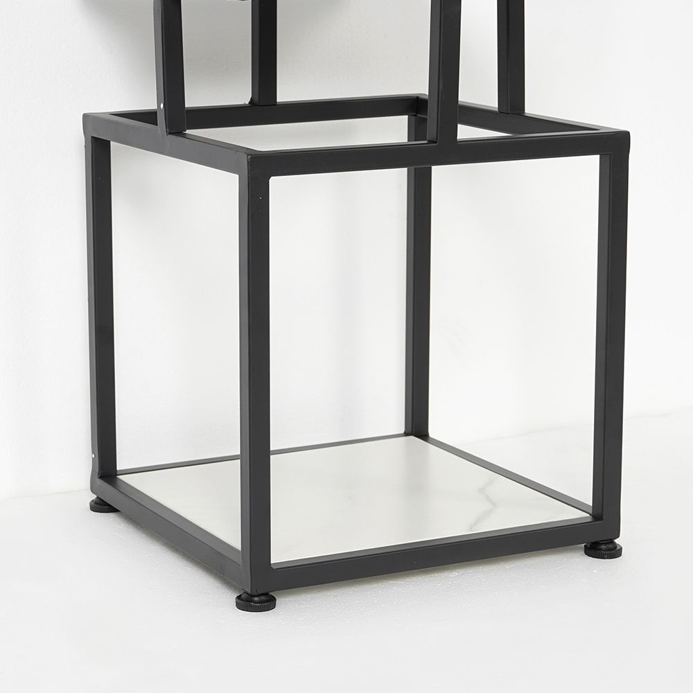 32" Narrow Black Shelf Metal Tower Display Shelf Cube Bookcase
