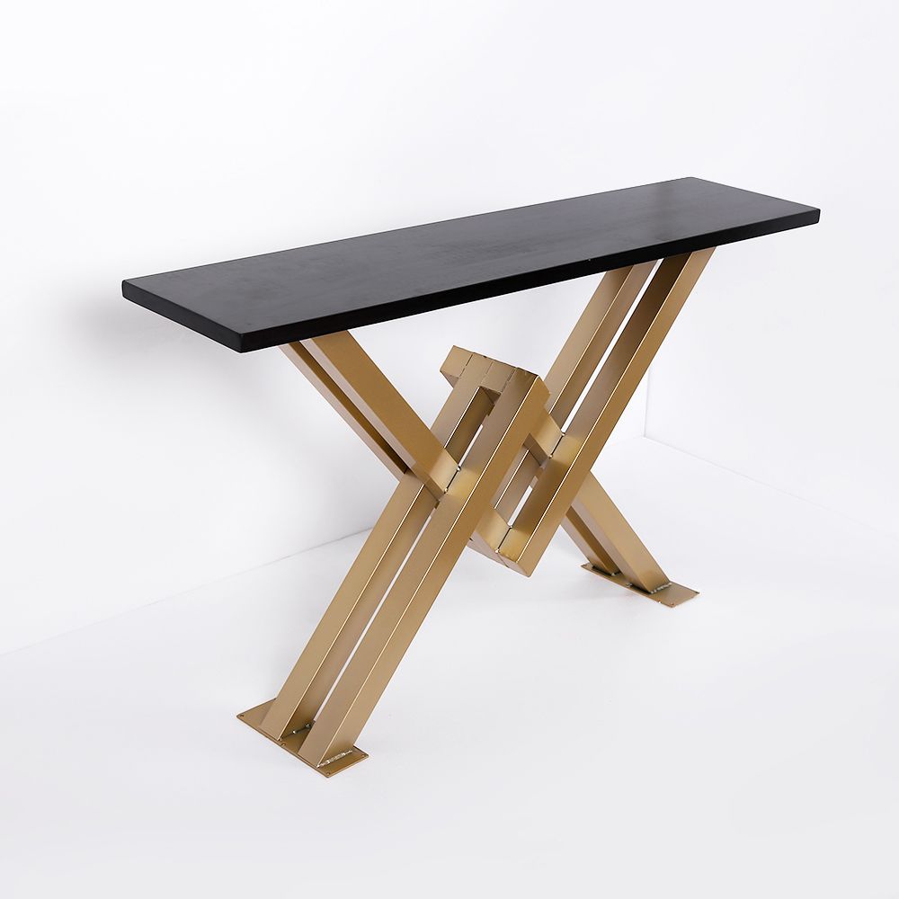 Schwarz & Gold Schmaler Konsolentisch Akzenttisch für Entryway X