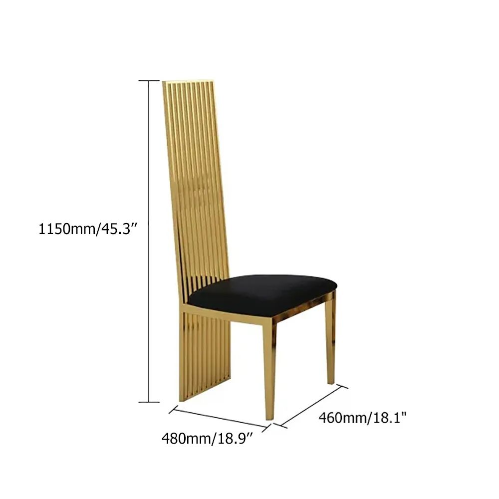Dining Chair High Back Upholstered Dining Chair Faux Leather Gold