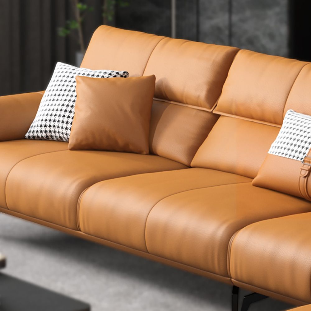 126" Modern LShaped Orange Upholstered Sectional Sofas with Chaise