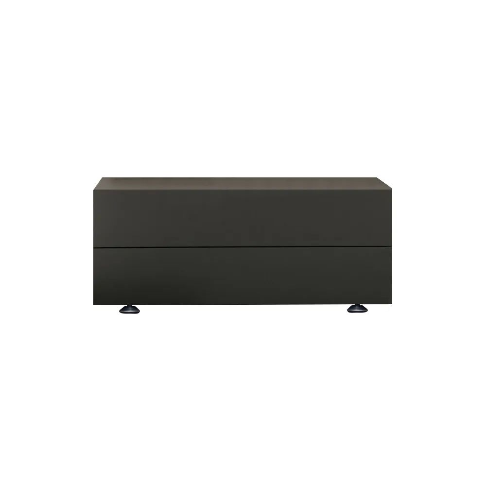27" Modern Black Nightstand Minimalist Bedside Table with 2 Drawers