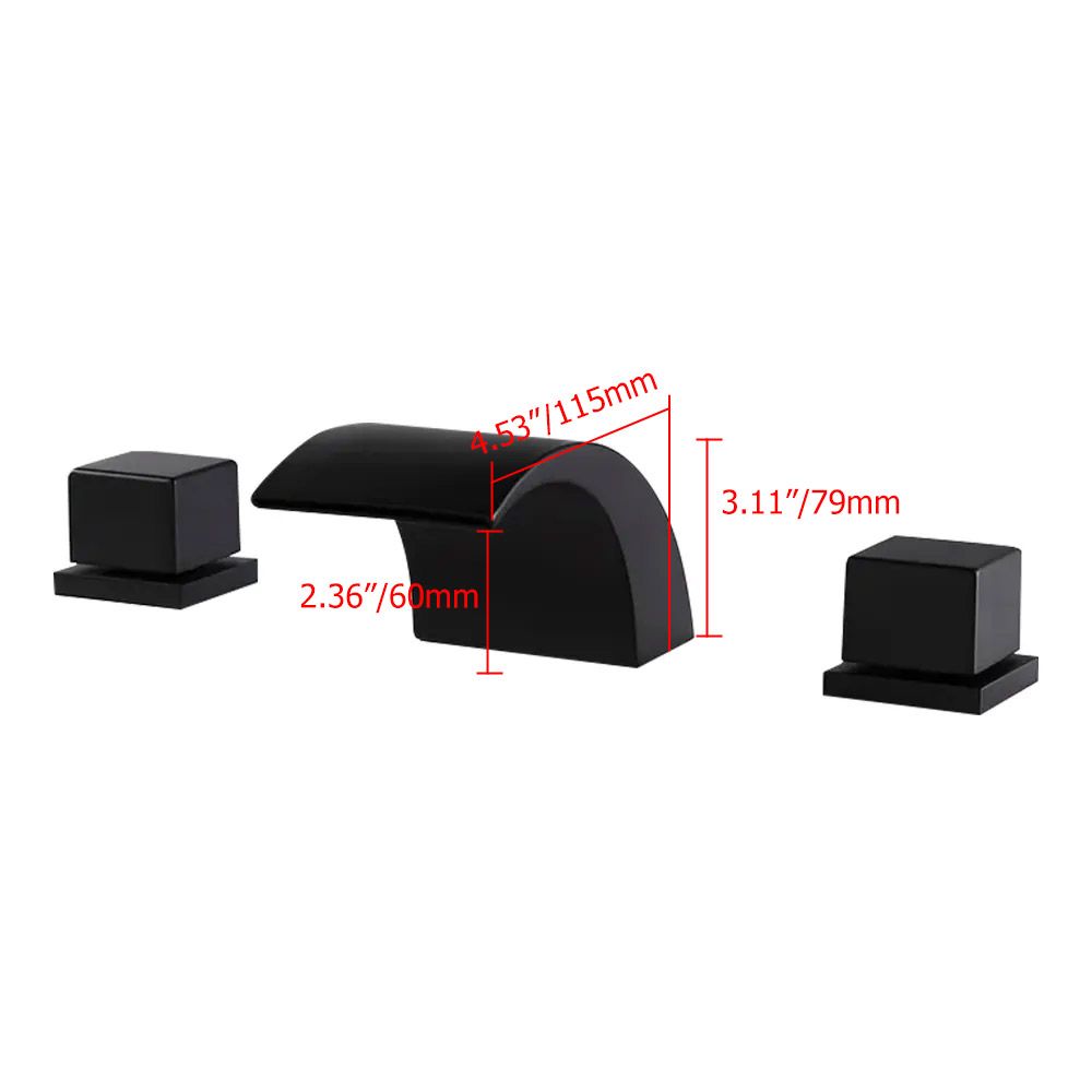 Victoria Waterfall Widespread Brushed Gold Bathroom Sink Faucet 2Handle