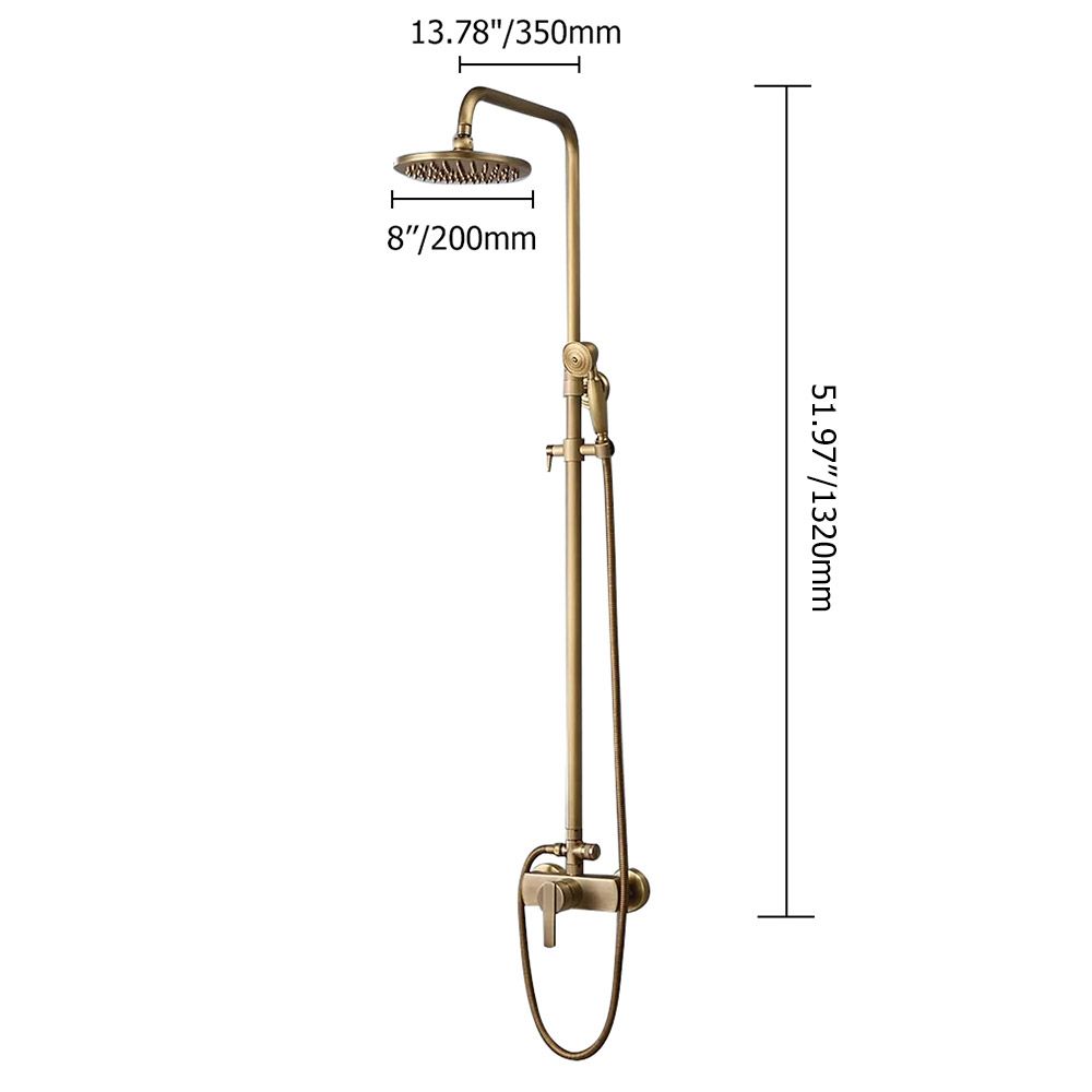 Antik Messing freiliegende Wandhalterung Duschsystem mit 20,3 cm