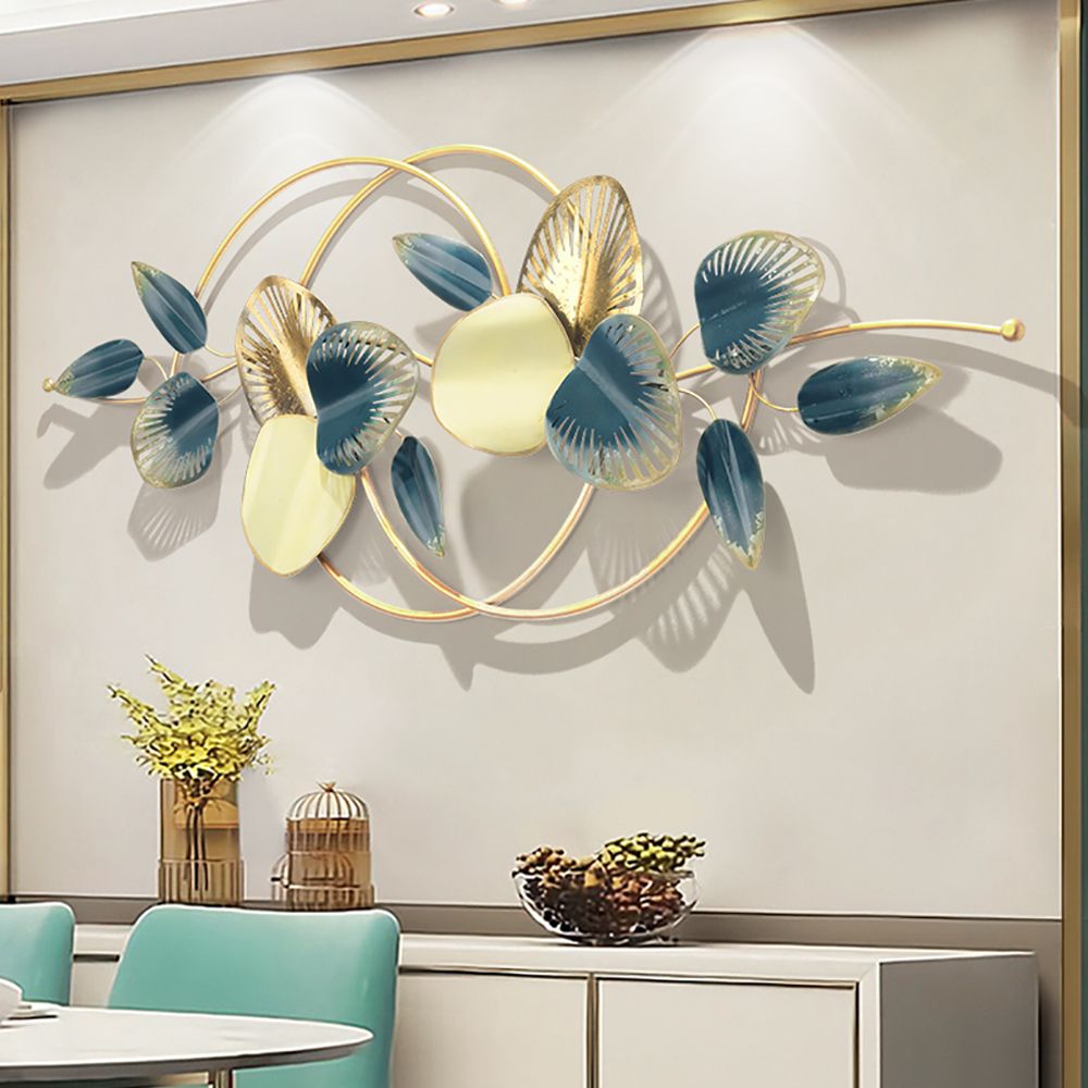 Contemporary Minimalist 3D Hollowout Metal Leaves Classic Fashion Wall