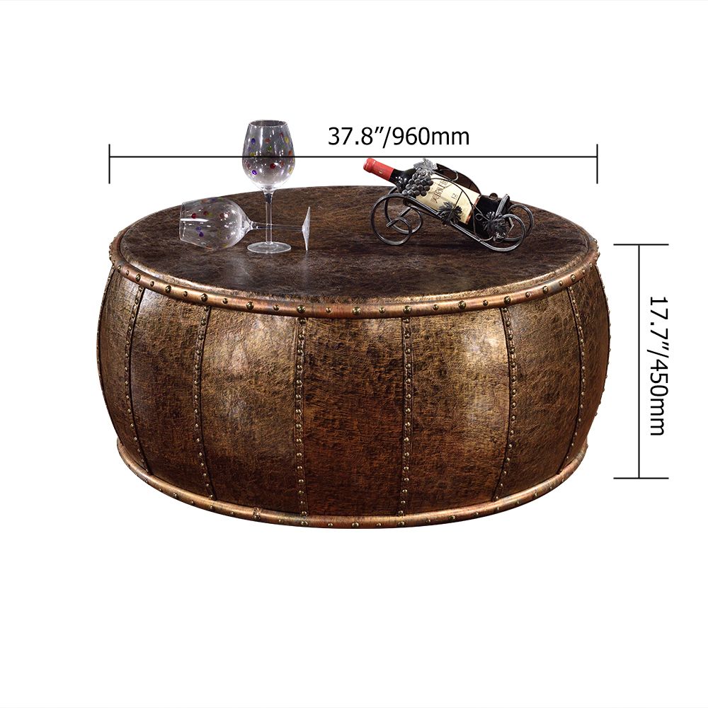Modern Industrial Drum Coffee Table Drum Coffee Table Retro Round