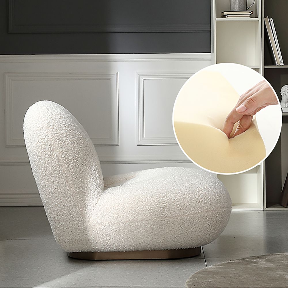OffWhite Lamb Wool Floor Sofa Lounge Chair Soft Cushion Single Sleeper