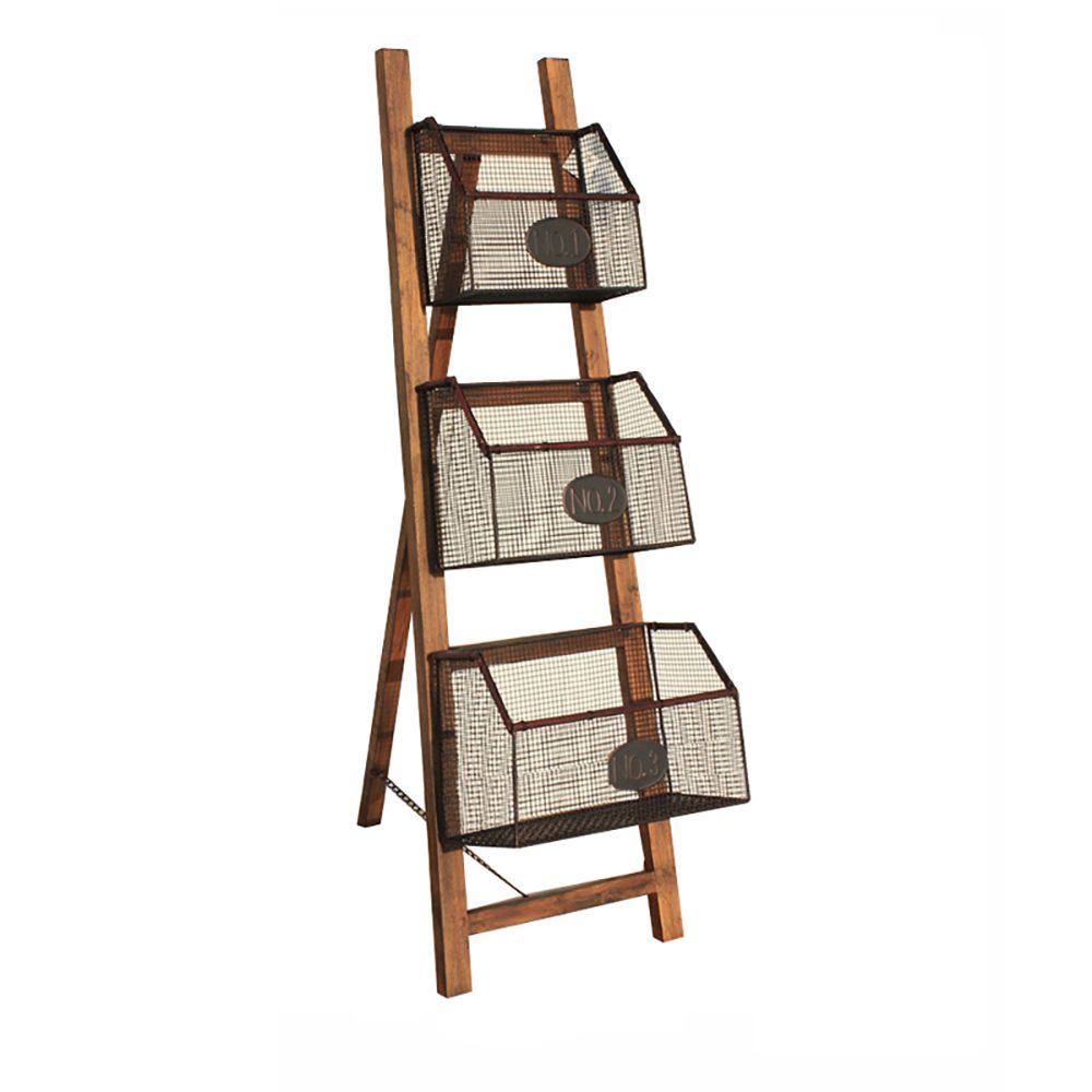 3Tier Folding Ladder Plant Stand Magazine Rack Freestanding Shelf