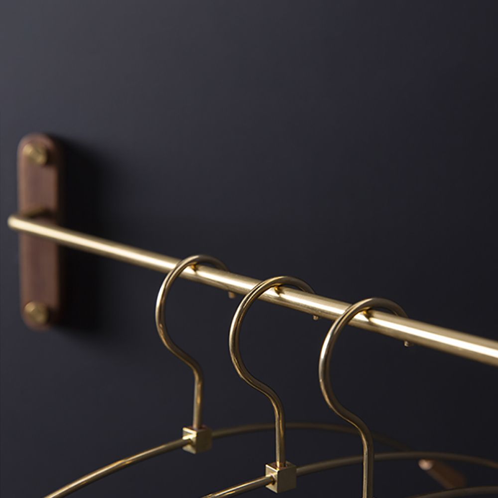 Retro Corner WallMounted Coat Rack in Brass