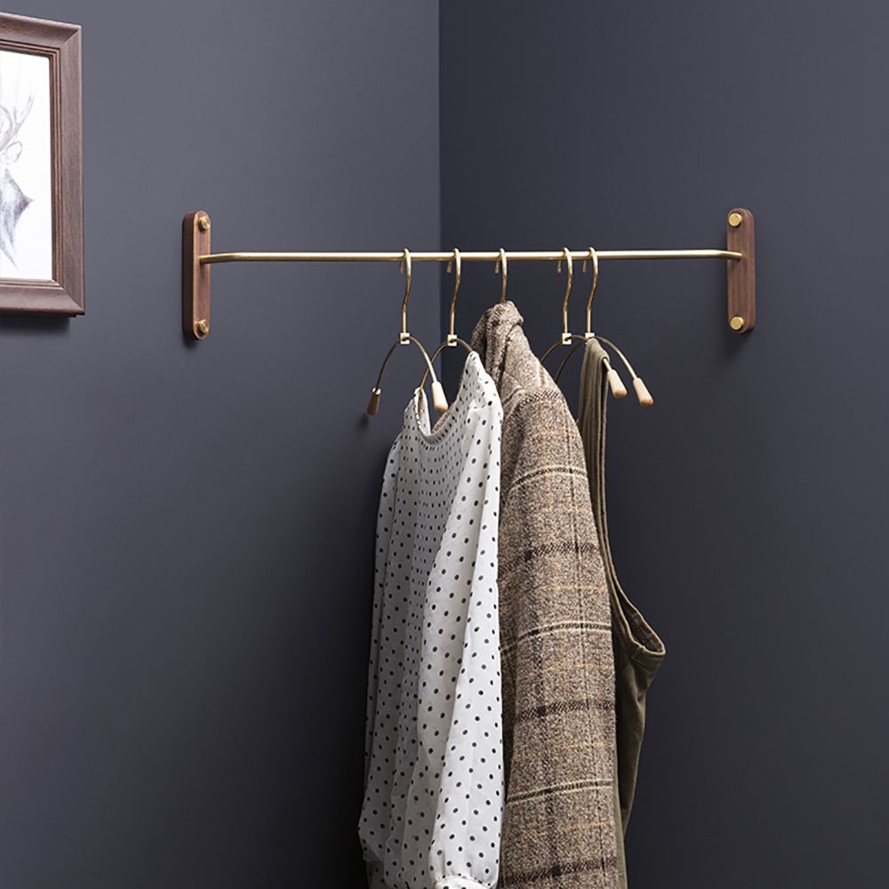 Retro Corner WallMounted Coat Rack in Brass