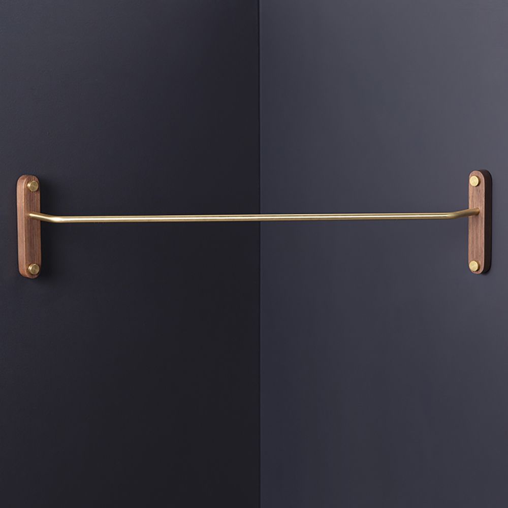 Retro Corner WallMounted Coat Rack in Brass