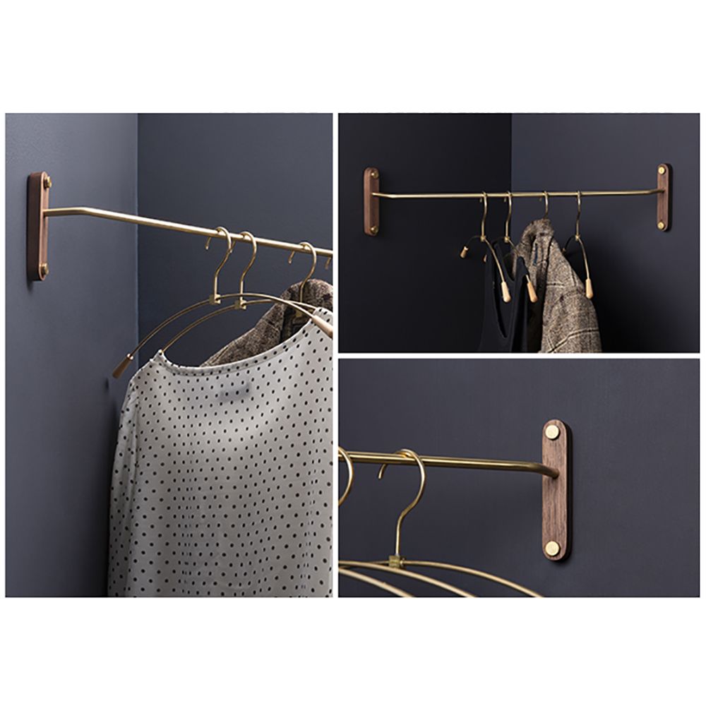 Retro Corner WallMounted Coat Rack in Brass
