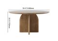 39" Modern Round Dining Table for 4 Walnut Solid Wood Tabletop Pedestal Base