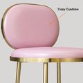 Modern Pink Faux Leather Upholstery Round Counter Stool with Back