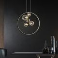 Black Pendant Light Minimalist Glass Globe LED 5-Light for Dining Room