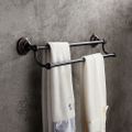 Bella Elegant 24" Antique Black Wall Mounted Double Towel Bar for Bathroom Solid Brass