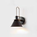 Modern 1-Light Cone Indoor Wall Sconce Metal Tapered Shade in Black