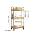 Modern Gold 3 Tiers Mesh Storage Shelves Rolling Cart Rack Metal