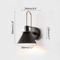 Modern 1-Light Cone Indoor Wall Sconce Metal Tapered Shade in Black