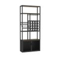 Industrial Standing Wine Rack with Glass Rack