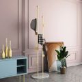 1700mm Gold Modern Chic Metal Freestanding Coat Stand with Rail Marble Base